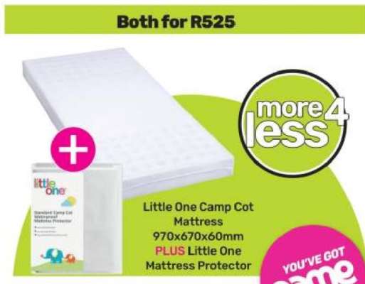 Little One Camp Cot Mattress + Protector