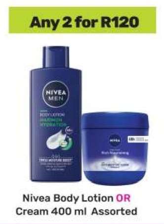 Nivea Body Lotion or Cream 400 ml Assorted