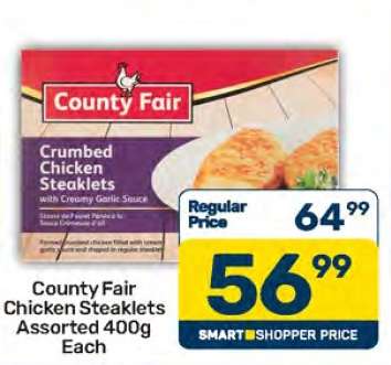 County Fair Chicken Steaklets Assorted 400g Each