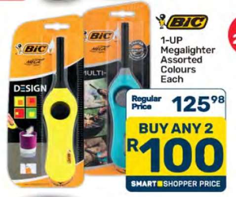 BIC 1-UP Megalighter Assorted Colours Each