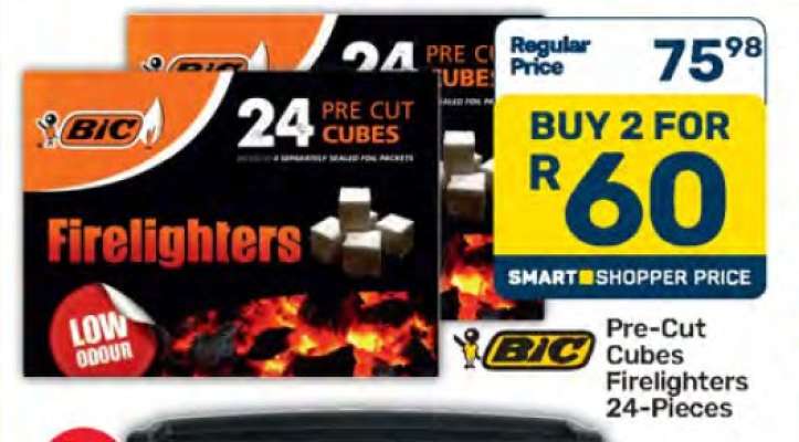 BIC Pre-Cut Cubes Firelighters 24-Pieces