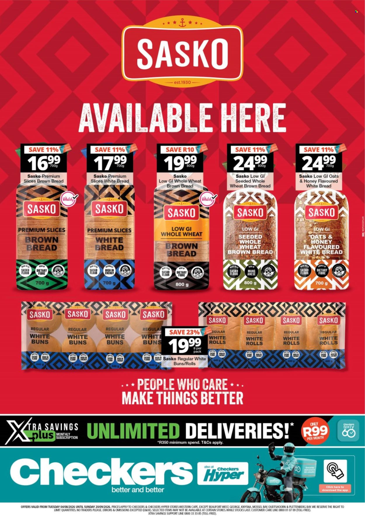 Checkers specials - 04/08/2026 - 20/09/2026. Page 1