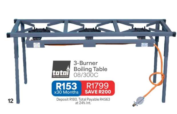 3-Burner Boiling Table 08/300C