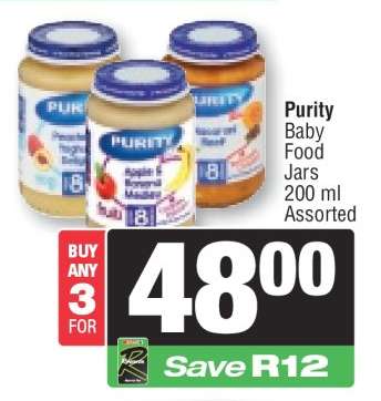 Purity Baby Food Jars