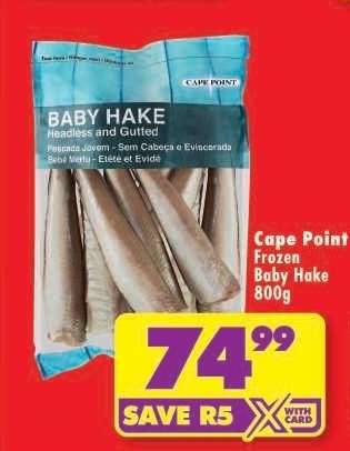 CAPE POINT FROZEN BABY HAKE 800g