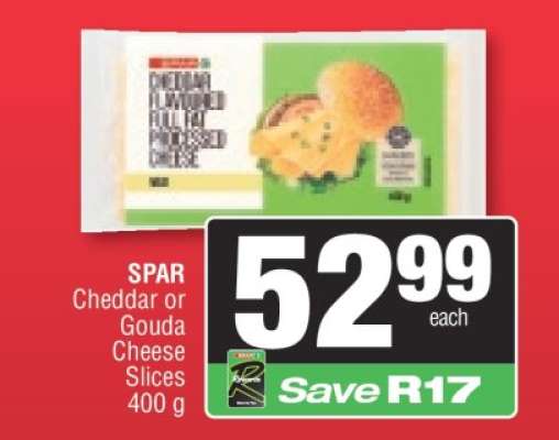 SPAR Cheddar or Gouda Cheese Slices 400 g