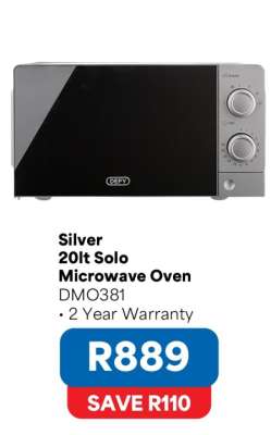 Silver 20lt Solo Microwave Oven