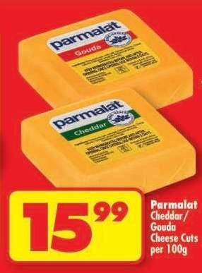 PARMALAT CHEDDAR/GOUDA CHEESE CUTS per 100g