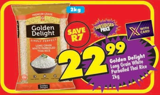 Golden Delight Long Grain White Parboiled Thai Rice 2kg