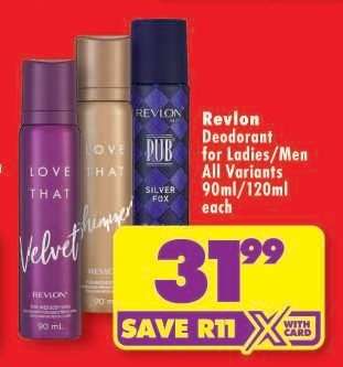 Revlon Deodorant for Ladies/Men All Variants 90ml/120ml each