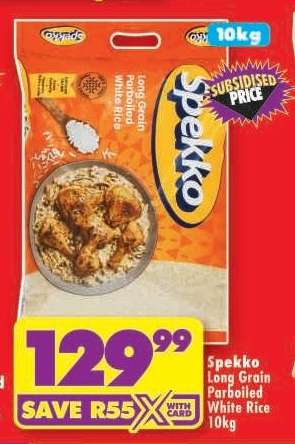 Spekko Long Grain Parboiled White Rice 10kg
