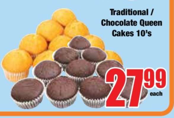 Traditional / Chocolate Queen Cakes 10's