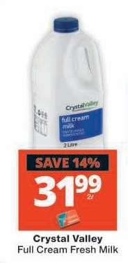Crystal Valley Full Cream Fresh Milk