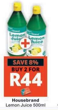 Housebrand Lemon Juice 500ml