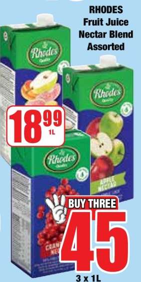 RHODES Fruit Juice Nectar Blend Assorted