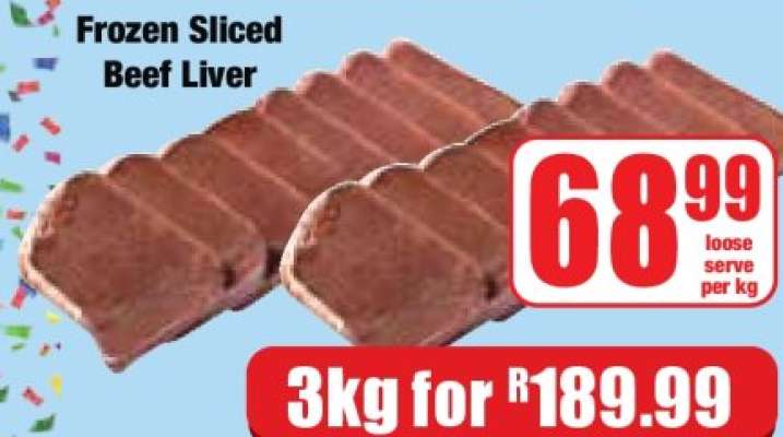 Frozen Sliced Beef Liver