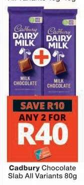 CADBURY CHOCOLATE SLAB all variants 80g
