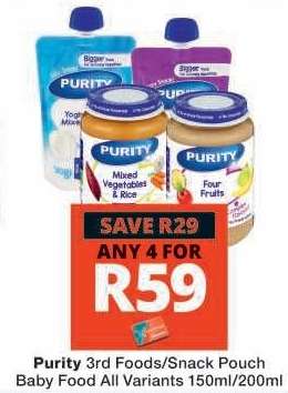 Purity 3rd Foods/Snack Pouch Baby Food