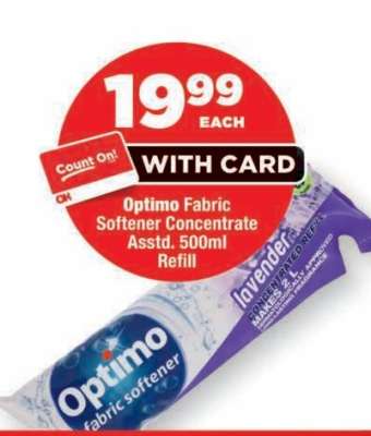 Optimo Fabric Softener Concentrate Asstd. 500ml Refill