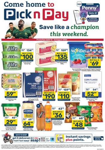 Pick n Pay catalogue  - 13/08/2026 - 16/08/2026.
