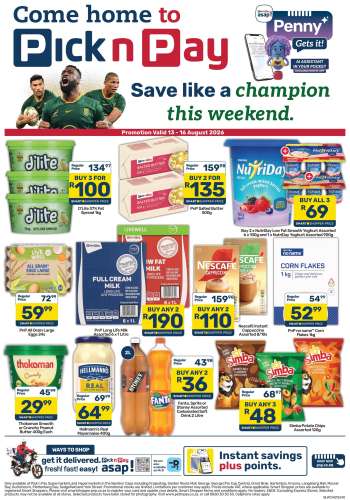 Pick n Pay catalogue  - 13/08/2026 - 16/08/2026.