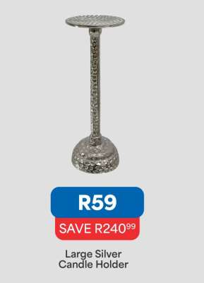 Large Silver Candle Holder