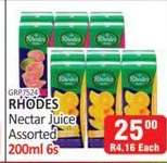 RHODES Nectar Juice Assorted
