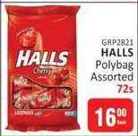 HALLS Polybag Assorted 72s