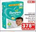 PAMPERS Active Baby-dry Jumbo Pack 2