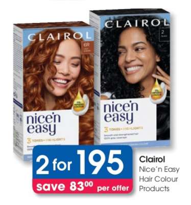 Clairol Nice’n Easy Hair Colour Products