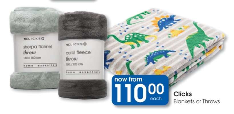 Clicks Blankets or Throws