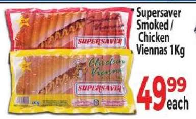 Supersaver Smoked / Chicken Viennas 1Kg
