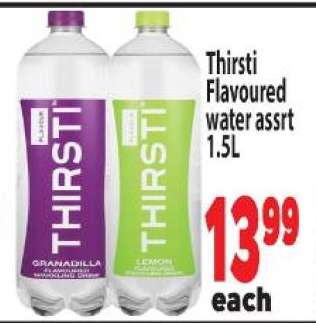 Thirsti Flavoured water assrt 1.5L