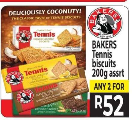 BAKERS Tennis biscuits 200g assrt
