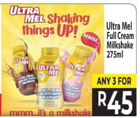 Ultra Mel Full Cream Milkshake 275ml