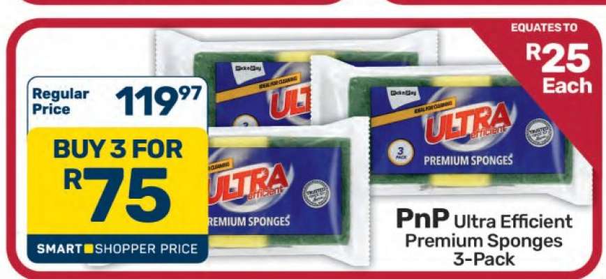 PnP Ultra Efficient Premium Sponges 3-Pack