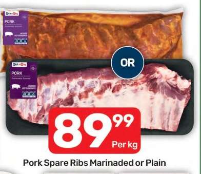 Pork Spare Ribs Marinaded or Plain