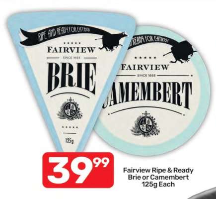 Fairview Ripe & Ready Brie or Camembert 125g Each