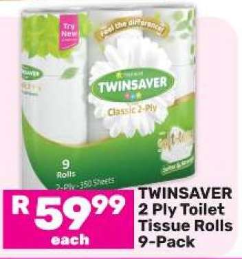 Twinsaver 2 Ply Toilet Tissue Rolls 9-Pack