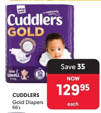 CUDDLERS Gold Diapers 66's
