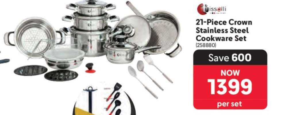 21-Piece Crown Stainless Steel Cookware Set