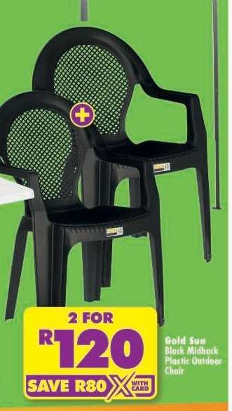 GOLD SUN BLACK MIDBACK PLASTIC OUTDOOR CHAIR