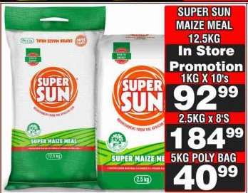 SUPER SUN MAIZE MEAL 5KG POLY BAG