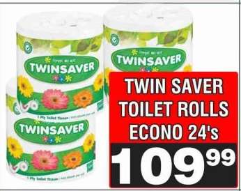 TWIN SAVER TOILET ROLLS ECONO 24's