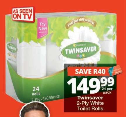 Twinsaver 2-Ply White Toilet Rolls