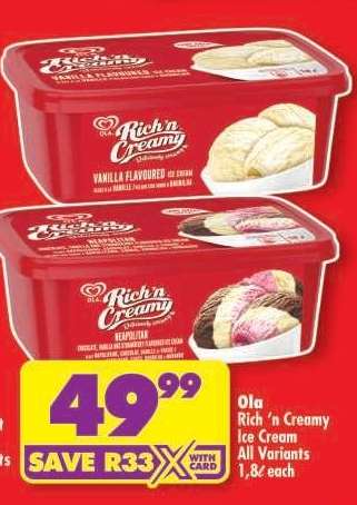 OLA Rich 'n Creamy Ice Cream