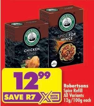 ROBERTSONS SPICE REFILL all variants