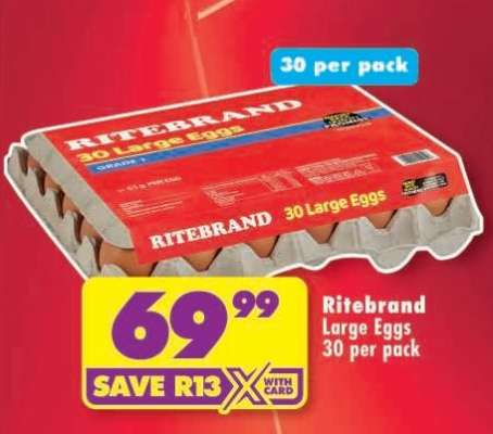 RITEBRAND LARGE EGGS 30 per pack