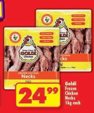 Goldi Frozen Chicken Necks 1kg each