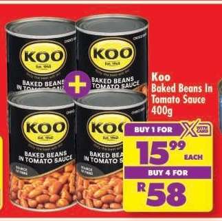 Koo Baked Beans in Tomato Sauce 400g